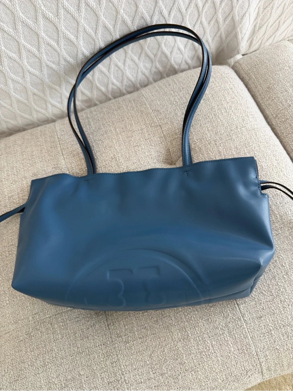 Tory Burch Teal Blue Leather Tory Tote